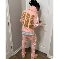 Venta al por mayor peso pesado Streetwear pulóver chándal personalizado bordado pantalones de chándal y Sudadera con capucha transpirable para el invierno