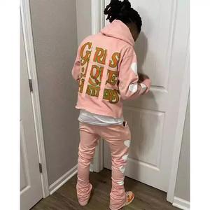 Venta al por mayor peso pesado Streetwear pulóver chándal personalizado bordado pantalones de chándal y Sudadera con capucha transpirable para el invierno - Product Image 3