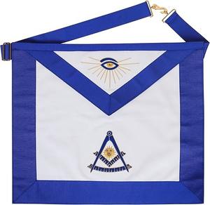 Mandil Masónico de Piel de Cordero Hecho a Mano para Past Master con Hilos de Oro y Seda, Tipo de Tela: Piel de Cordero - Product Image 1