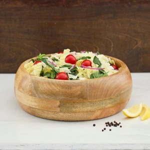 <b>Wood</b> <b>Salad</b> <b>Bowls</b> for Dinner, Party, Catering, Buffet, Wedding, Office, Restaurant, Serving, Mixing, Center piece, Fruits, Chips - Product Image 1