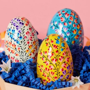 Coffret cadeau de Pâques en bois personnalisé-Décorations d'oeufs floraux du Cachemire pour la maison | VIET FARGIMEX - Product Image 1