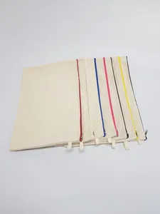 Sac à cosmétiques en toile 100% coton, multi-usages, avec fermeture éclair, pochettes de maquillage, trousse de toilette de voyage, pochette pour stylos, crayons, bricolage, artisanat, uni - Product Image 5