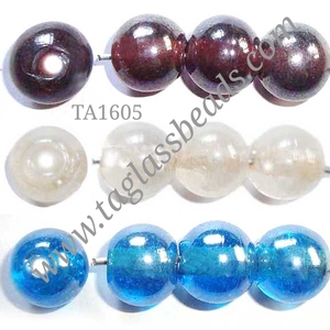 Venta caliente 10mm azul BLANCO CRISTAL horno brillo cuentas de vidrio nuevo diseño hoja de plata listo para enviar para la fabricación de joyas precio bajo - Product Image 2