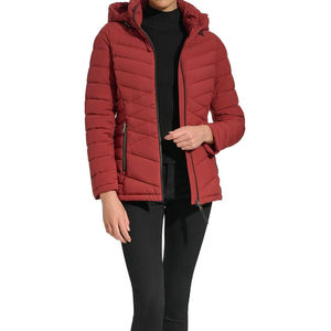 Veste matelassée de haute qualité en gros, brillante, respirante, en polyester, logo personnalisé, matelassée, grande taille, pour femmes - Product Image 5