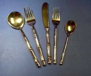 Hot Selling Set of 5 Cutlery Set Golden Finishing Stainless Steel Cutlery Set Unique Dessert Spoons Fork - Product Image 5