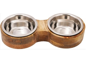 Comedero Elevado de Madera de Lujo para Mascotas con Tazón de Metal Antideslizante - Product Image 3