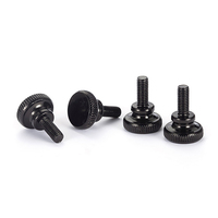 Vis à molette moletée noires, rondes, plates, à tête haute, en acier au carbone DIN 464, à pas manuel, M3-M16, Grade A2 A4, à fente, pour bouton de commande de machine