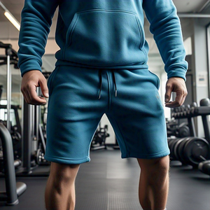 Pantalones cortos de lana para hombre High Street Style Gym Fitness Sweat Fleece, ropa de ejercicio de entrenamiento de peso pesado - Product Image 4