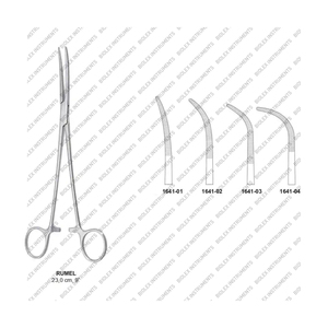 Fórceps de arteria RUMEL quirúrgicos reutilizables más vendidos Fórceps de disección y ligadura en ángulo de acero inoxidable de alta calidad - Product Image 1