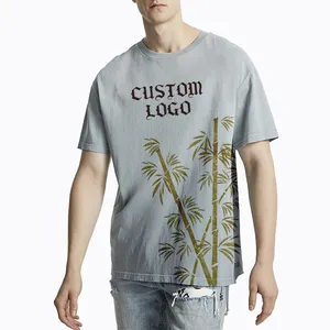 कस्टम OEM डिज़ाइन गारमेंट फ़ैक्टरी कट और सिलाई 220G 100% कॉटन पॉलिएस्टर टी-शर्ट पुरुषों के कपड़े पुरुषों के लिए कैज़ुअल टी-शर्ट