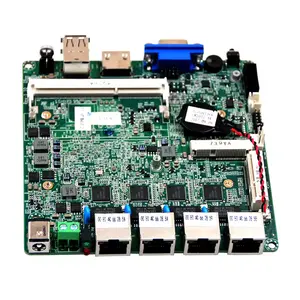 Mini Pc placa base 4th Atom Baytrail J1900 placa base Quad Core 4 Lan DDR3 X86 Linux PC Firewall Nano ITX placa base