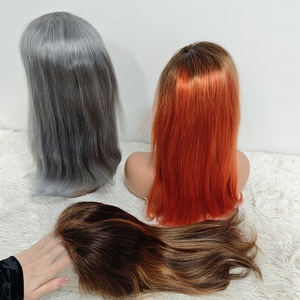 Promotion Letsfly : Perruque en cheveux humains avec dentelle frontale 13x4, colorée, 16 pouces et 18 pouces, brésilienne, bon marché, droite, courte, bob, vente en gros - Product Image 1