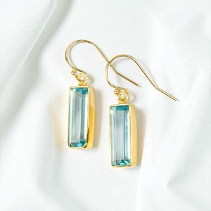 Blue Topaz <b>Bar</b> Gemstone <b>Drop</b> Earrings Birthstone Silver Dangle Earrings 925 Silver Gemstone Women Earrings Wholesale - Product Image 1