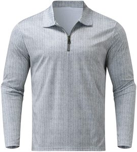 T-shirt pour homme à manches courtes en jersey 100% polyester, coupe confortable, motif 3D, séchage rapide, boutons sur le devant - Product Image 3
