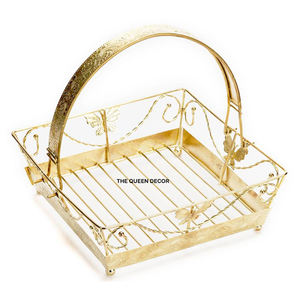 Canasta de Regalo Metálica con Asa, Diseño Elegante, Adornos Más Vendidos, Regalos de Primera Calidad para Festividades y Bodas - Product Image 3