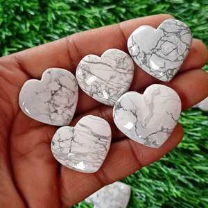 100% naturel Howlite coeur forme Cabochon naturel précieux pierres précieuses en vrac en gros énergie guérison Howlite pierres précieuses en vrac OEM - Product Image 5
