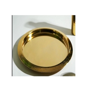 <b>Round</b> Shape Gold Metal <b>Serving</b> <b>Tray</b> Jewellery Decorative <b>Serving</b> <b>Tray</b> Unique Designer Home Kitchen <b>Serving</b> Gold Metal <b>Tray</b> - Product Image 4