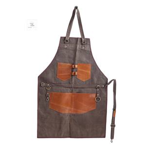 Capa de peluquería profesional de cuero y algodón de alta calidad con delantal de peluquero de ajuste cómodo de mezclilla - Product Image 3