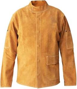 Chaqueta de Soldadura de Cuero Vacuno Genuino Resistente al Fuego y de Alta Resistencia - Product Image 1