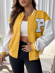 Chaqueta de béisbol Letterman/Varsity de la mejor calidad para mujer, chaqueta de tela de estilo deportivo hecha a medida, botones de brazo de cuero, estampado de lana - Product Image 6