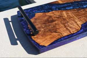 Vaisselle décorative rectangulaire en bois massif véritable naturel, plateau de service à fruits, plateau de service à café, plateau de service à café - Product Image 3