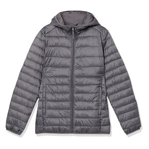 เสื้อโค้ทแฟชั่นสำหรับผู้ชายเสื้อแจ็กเก็ตขนเป็ดแบบกำหนดเองโลโก้ด้านหน้าสไตล์สตรีทมีฮู้ด - Product Image 2