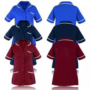 Fabricant d'équipement d'origine Vente en gros Haut à récurer unisexe à col en V médical Extensible 3 poches Ensemble uniforme à manches courtes pour médecins, infirmières, médecins et hôpitaux - Product Image 5