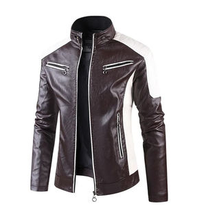 Chaqueta elegante de cuero genuino ajustada para hombre 2026, cuello levantado, cierre de cremallera, diseño de estilo motero de invierno para moderno - Product Image 2