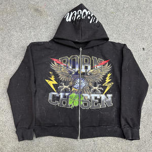 Top Qualité Logo Privé Le Plus Demandé Fermeture Éclair À Capuche Puff Imprimé Fabriqué En Usine Pas Cher Prix Hoodies Hommes Hommes Hoodies - Product Image 1