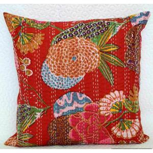 Square Pillow Cases Farmhouse Decorative <b>Cushion</b> <b>Covers</b> With Zipper Boho <b>Cushions</b> <b>Cover</b> Kantha Pillows case 16X16 Inches - Product Image 1