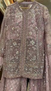 Conjunto Sharara de Red con Diseño de Mariposas, Estilo Indio-Pakistaní, Hermoso y Elegante, Traje Étnico para Fiestas y Bodas, para Mujer - Product Image 4