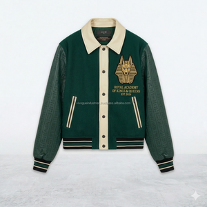 Veste universitaire personnalisable avec patchs, veste bomber en mélange de laine 100%, vestes universitaires style Letterman - Product Image 2