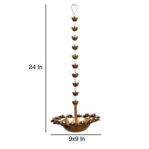 Urli colgante decorativo Ideal para festivales y ajustes espirituales Urli colgante con Diya - Product Image 3