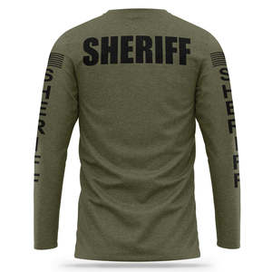 Camiseta de cuello redondo de rendimiento para hombre Sheriff K9, básica, esencial, suave, clásica, de manga larga, transpirable, ajustada, diseño de cuello redondo - Product Image 6