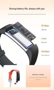 Bracelet intelligent Android S5 avec boîtier en métal, moniteur de température corporelle, moniteur de pression artérielle, moniteur de fréquence cardiaque, podomètre - Product Image 4