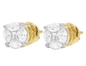 Lujo moda redondo diseñador elegante Moissanite diamante Stud pendientes para las mujeres - Product Image 2