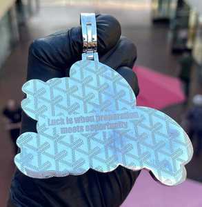 Collier pendentif en argent 925 plaqué or 14 carats avec moissanite, personnalisé pour homme, style rappeur, lettres brillantes, grand nom, hip hop, soirées de gala - Product Image 2