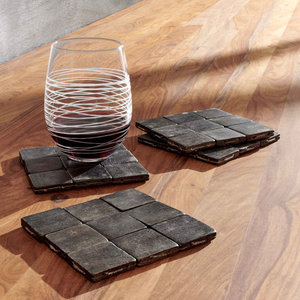 Sous-verres en bois de noyer au design abstrait Sous-verres ronds en bois de manguier fabriqués à la main Tasses à café artistiques classiques en gros - Product Image 3