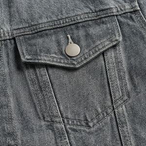 Veste en jean décontractée ample à lavage moyen vintage pour femmes, vêtements de rue, veste à poches, veste élégante pour femmes, manteau de haute qualité - Product Image 5