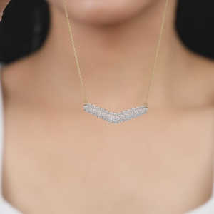 สร้อยคอเพชรทองที่ไม่ซ้ำใครเครื่องประดับที่สง่างามสำหรับผู้หญิงสวมใส่ในชีวิตประจำวันของบุคคลครบรอบแต่งงานวันเกิดหรือของขวัญพิเศษ - Product Image 5