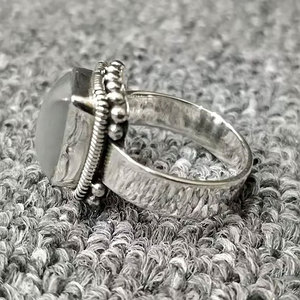 New Fashion S925 Sterling <b>Silver</b> Punk Style Gemstone <b>Ring</b> Men's Real Natural Black Onyx Square Big Classic Domineering Trendy - Product Image 2