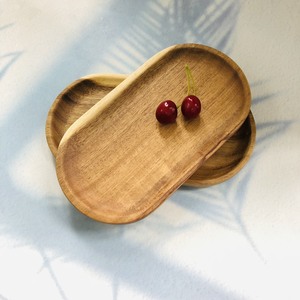 Plateau de service ovale en ACACIA, plateaux de fruits, fête 22x12, vaisselle OEM, ustensile fabriqué par VITRAPRO, offre spéciale - Product Image 1