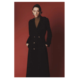 Long pardessus élégant pour femmes Techniques de broderie à la main Nouvelle tendance Double boutonnage Services ODM Vietnam Vêtements pour femmes Soie - Product Image 2