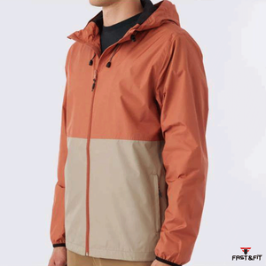 Customised <b>Men</b> Soft Shell Rain <b>Jacket</b> Waterproof Breathable Canvas Stand Collar Front Logo Hooded for Wholesale - Product Image 2