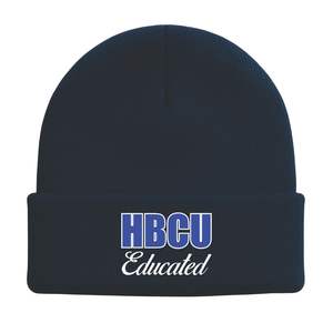 HBCU Educated <b>Navy</b> Blue Beanie <b>Hat</b> Acrylic Cap Chenille Embroidery Greek Sorority Divine Nine Custom Logo Headwear - Product Image 2