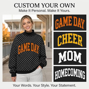 Women's Navy Polka Dot <b>Turtleneck</b> Sweatshirt Orange Tiger Print Casual Cotton <b>Sweater</b> Long Sleeve Winter Custom Design Silk - Product Image 3