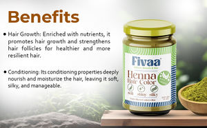 Fivaa paires de poudre de henné avec des huiles à base de plantes améliore la brillance favorise la force soins holistiques doux sur le cuir chevelu pour la routine quotidienne 200 - Product Image 4