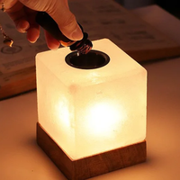Diffuseur d'huiles essentielles en forme de cube Rubik en sel naturel de l'Himalaya, double lampe, coupelle en acier inoxydable, 6x6x6 pouces, pour aromathérapie et massage corporel