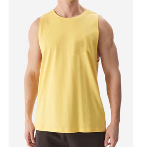 ขายส่งผ่อนคลายพอดีกล้ามเนื้อแขนกุดผ้าฝ้ายนุ่มเสื้อกล้ามกล้ามเนื้อออกกําลังกายยิมสตริงเกาะผู้ชายผ่อนคลาย - Product Image 5