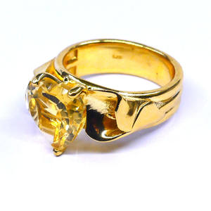 แหวนแต่งงานสีเงิน925สไตล์วินเทจพร้อมพลอยซิทรีนดีไซน์เนอร์ชุดปาร์ตี้ครบรอบคลาสสิก - Product Image 3